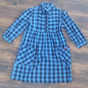 Plaid Button front  dress